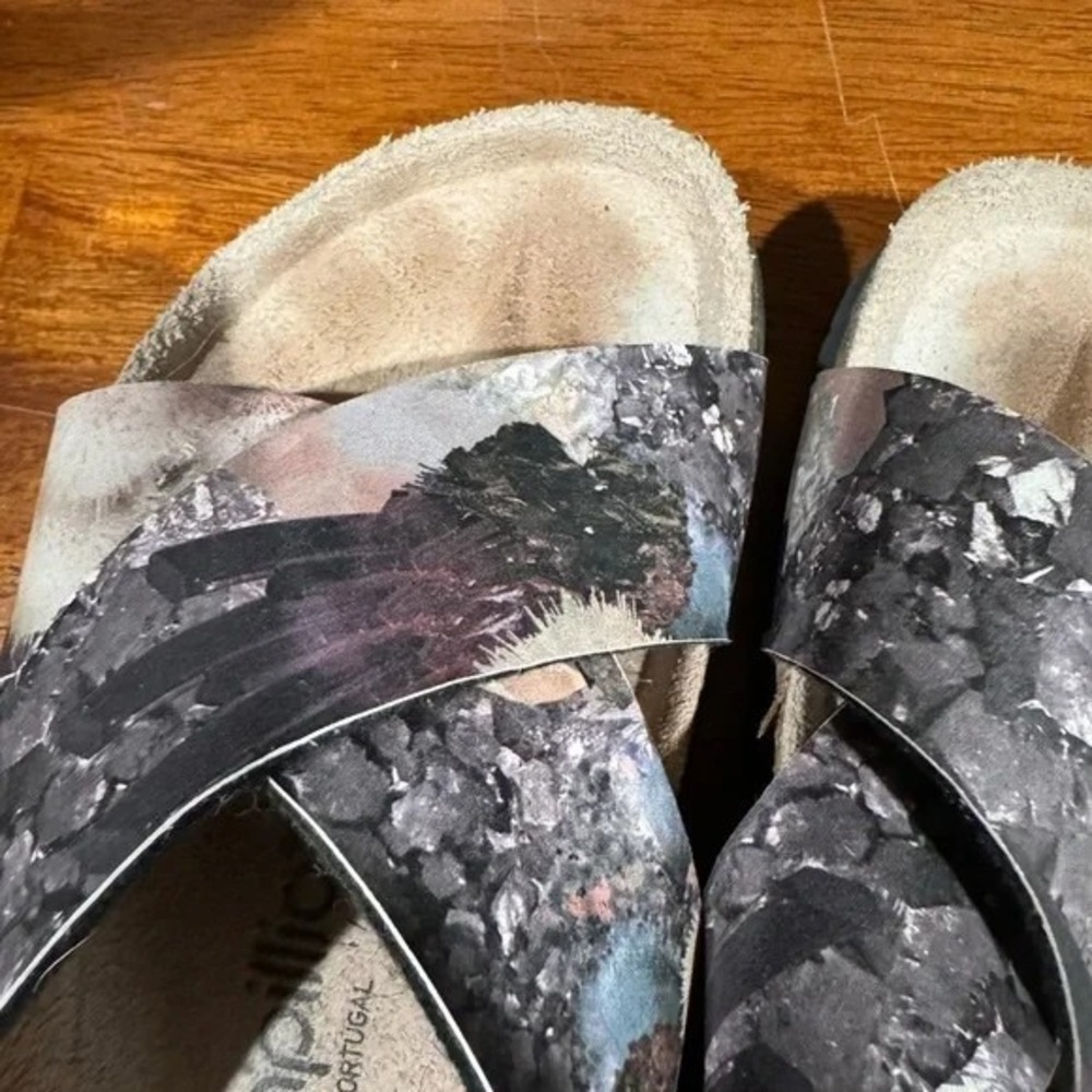 Papillo Euro Birkenstock Daytona Crystal geode floral pattern Boho 41 Whimsigoth - Picture 2 of 5